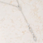 Carmela 0.6ct CZ Rhodium Classic Drop Lariat Necklace-2